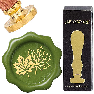 Brass Wax Seal Stamps with Wood Handle AJEW-WH0412-0207-1