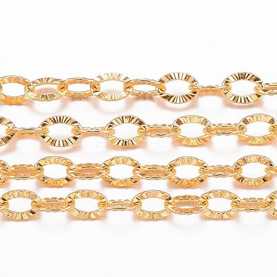 Ion Plating(IP) 304 Stainless Steel Textured Cable Chains CHS-H006-01G-1