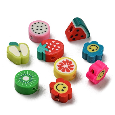 3 Styles Handmade Polymer Clay Beads CLAY-SZ0001-57-1