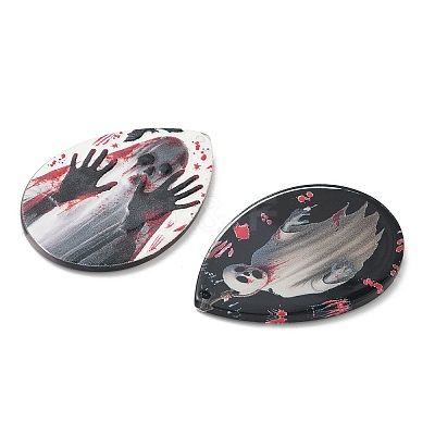 Halloween Printed Acrylic Pendants OACR-G053-01-1