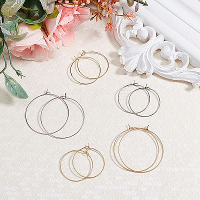 PVD Vacuum Plating 316L Surgical Stainless Steel Hoop Earring Findings STAS-UN0002-85-1