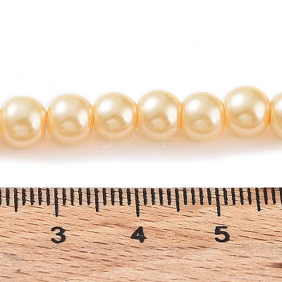 Baking Paint Pearlized Glass Pearl Round Bead Strands LS-HY-Q003-6mm-61-1