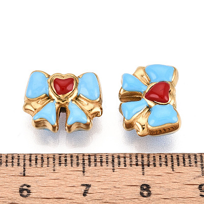 Ion Plating(IP) 304 Stainless Steel Enamel Beads STAS-N114-23H-G-1