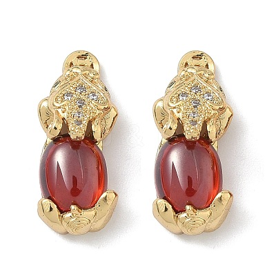 Brass Pave Cubic Zirconia Cabochons KK-G548-13G-1