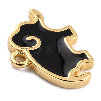 Golden Brass Enamel Pendants KK-P197-09G-1