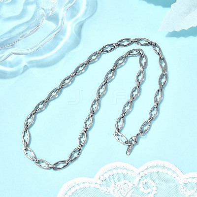 2Pcs 2 Styles 304 Stainless Steel Cross Link Chain Necklaces for Couple NJEW-JN05431-1