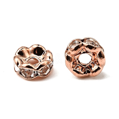 Brass Rhinestone Spacer Beads X-RB-A014-L6mm-01RG-NF-1
