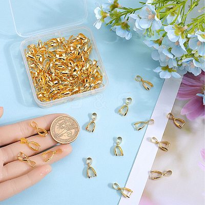100Pcs Brass Ice Pick Pinch Bails FIND-SP0001-74A-1