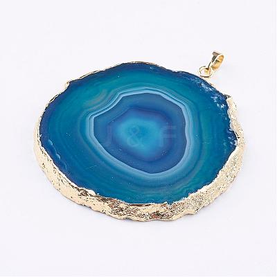 Natural Agate Big Pendants G-P305-E05-G-1