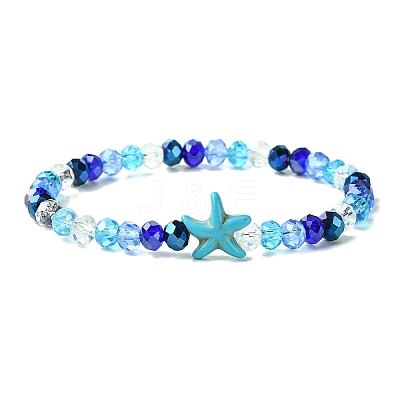 Electroplated Glass Beaded Stretch Bracelets BJEW-JB10900-1