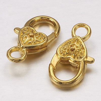 Tibetan Style Heart Lobster Claw Clasps K08Y0012-1