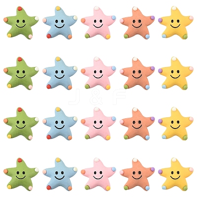 20Pcs Opaque Resin Decoden Cabochons RESI-YW0005-74-1