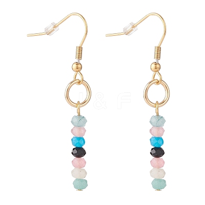 Natural & Synthetic Mixed Stone Beads Dangle Earrings EJEW-JE04709-1