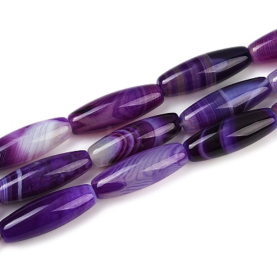 Natural Striped Agate/Banded Agate Beads Strands G-S280-10B-1