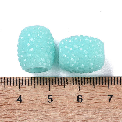 Opaque Resin European Jelly Colored Beads RESI-B025-02A-10-1