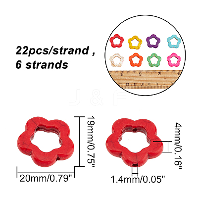 Flower Synthetic Turquoise Beads Strands TURQ-AR0001-15-1