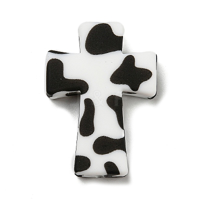 Cross with Cow Silicone Focal Beads SIL-G006-02D-1