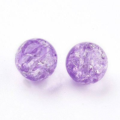 Transparent Crackle Acrylic Beads X-MACR-E025-24-10mm-1