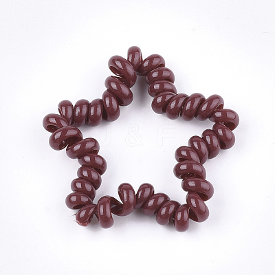 Plastic Telephone Cord Elastic Hair Ties OHAR-T006-33-1