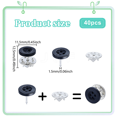 40Pcs 4-Hole Resin Button Lapel Pin Backs BUTT-NB0002-13C-1