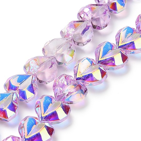 Electroplate Transparent Glass Beads Strands EGLA-B012-AB06-1