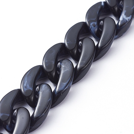 Handmade Acrylic Curb Chains X-AJEW-JB00679-05-1