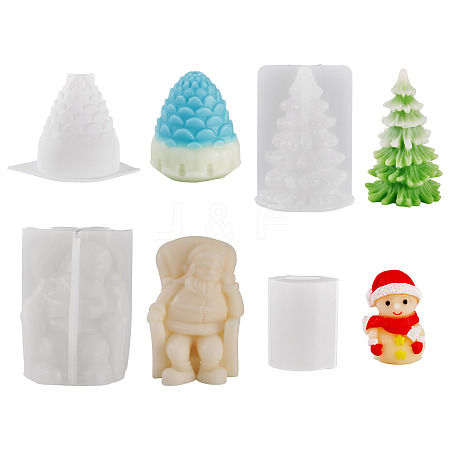 4Pcs 4 Styles DIY Silicone Candle Holder Molds DIY-TA0014-06-1