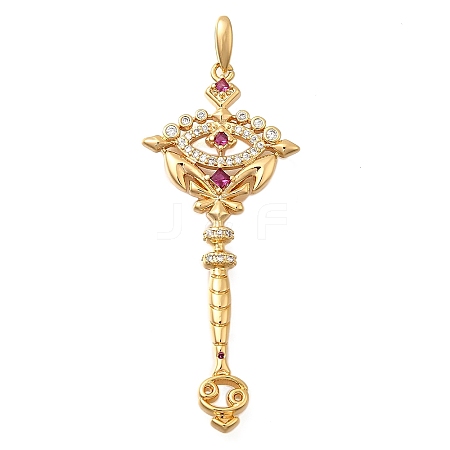 Brass Micro Pave Cubic Zirconia Big Pendants X1-KK-B147-04G-02-1