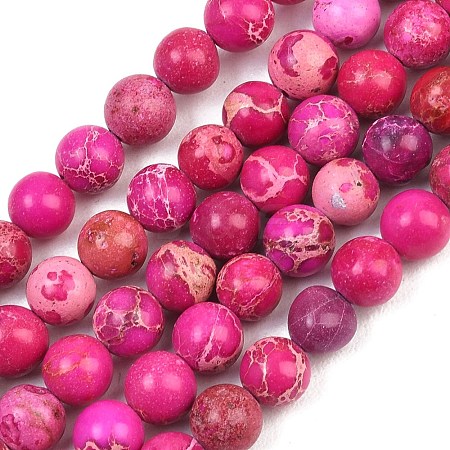 Natural Imperial Jasper Beads Strands G-I122-6mm-17-1