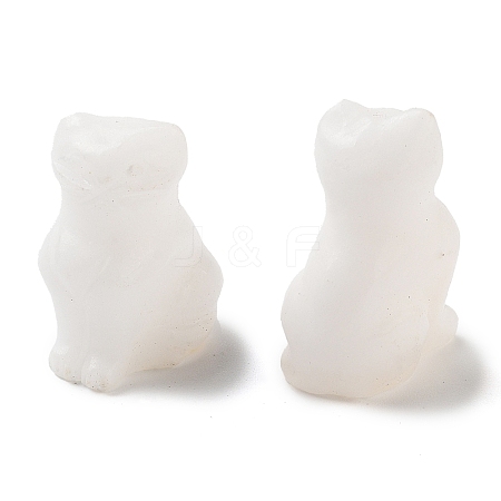 Natural White Jade Carved Figurines DJEW-L023-B24-1