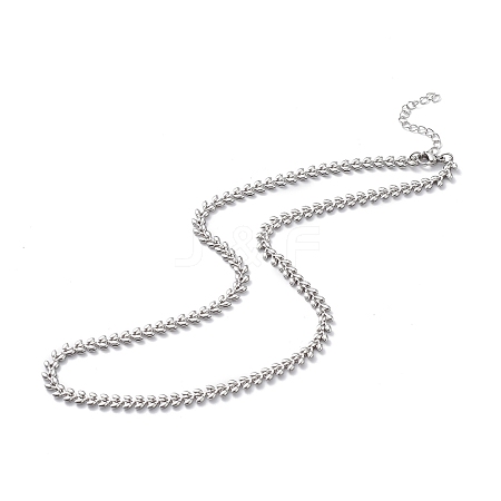 304 Stainless Steel Cobs Chain Necklace for Men Women STAS-B039-09P-1
