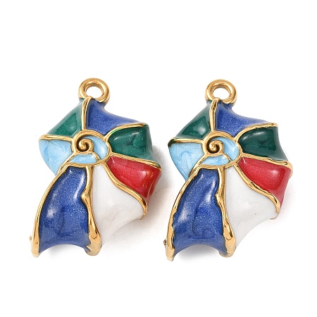 304 Stainless Steel Enamel Pendants STAS-N114-11G-02-1