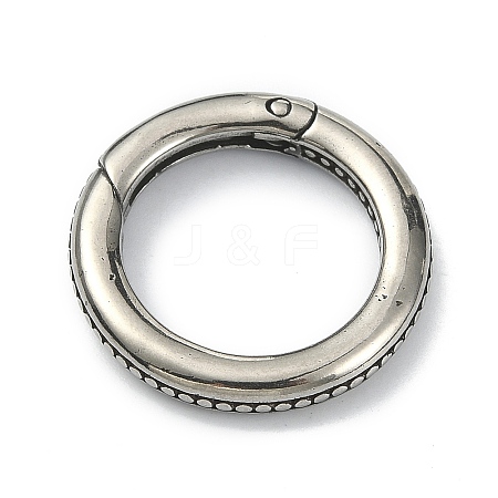 Tibetan Style 316 Surgical Stainless Steel Spring Gate Rings STAS-E191-02AS-02-1