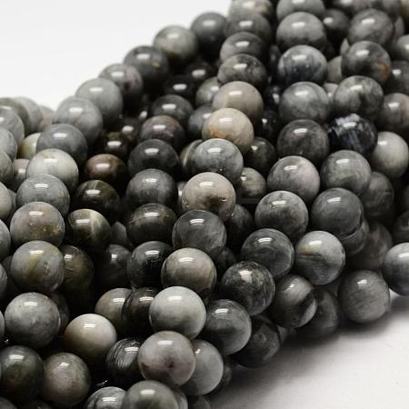  Jewelry Beads Findings Natura Eagle Eye Stone Beads Strands, Round, 6mm, Hole: 1mm, about 63pcs/Strand, 15.55
