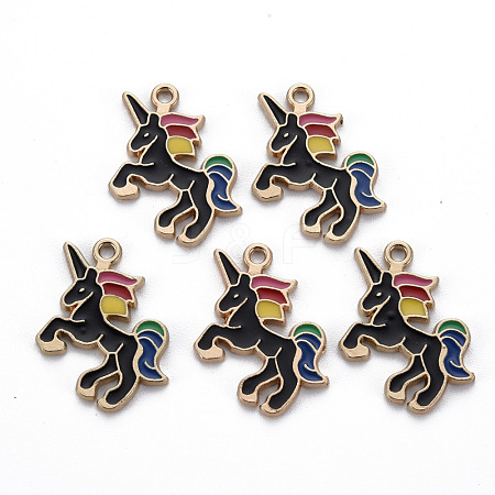 Alloy Enamel Pendants ENAM-N055-024B-NR-1