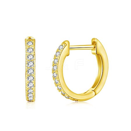 925 Sterling Silver Micro Pave Cubic Zirconia Hoop Earrings for Women EJEW-P231-71G-1