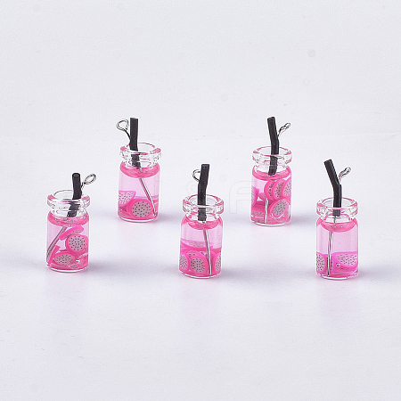 Glass Bottle Pendants CRES-N017-06J-1