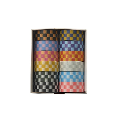 12 Rolls Retro Decorative Paper Tapes STIC-Q009-02B-1