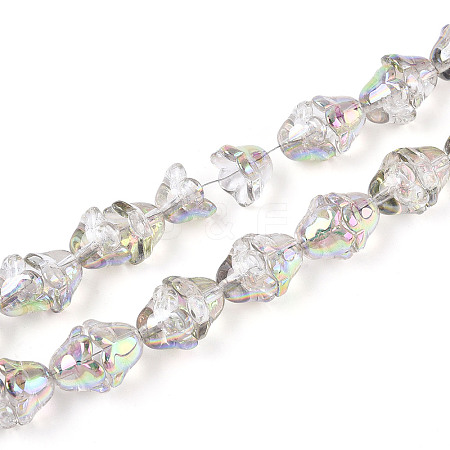 Electroplate Transparent Glass Beads Strands EGLA-N020-03H-1