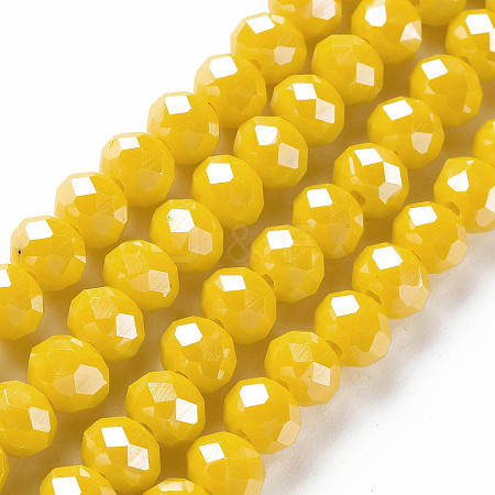 Electroplate Glass Beads Strands EGLA-A034-P4mm-A07-1