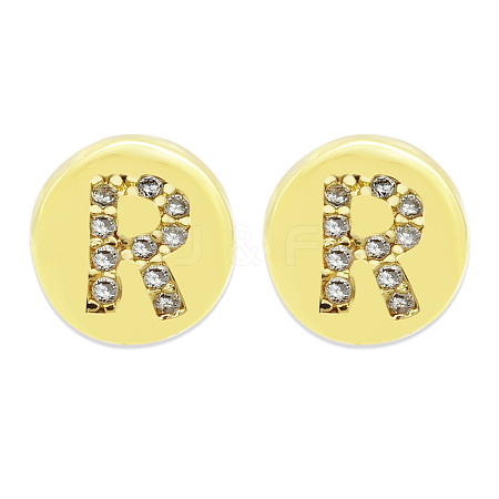 Brass Micro Pave Clear Cubic Zirconia Beads KK-T030-LA843-RX3-1