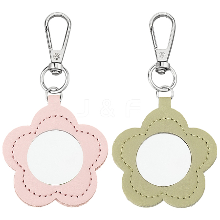 2Pcs 2 Colors PU Leather Pendant Decorations HJEW-CL0001-16B-1