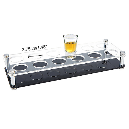 12-Hole Acrylic Shot Glasses Holders ODIS-WH0038-75B-1