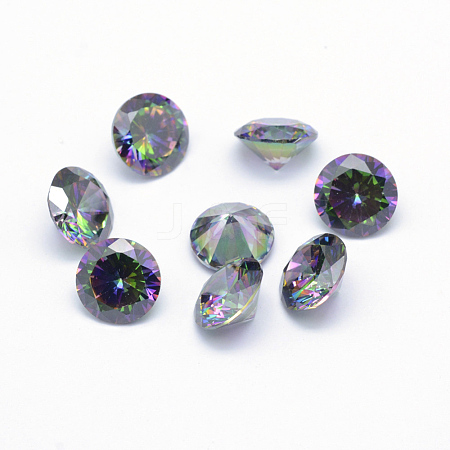 Cubic Zirconia Pointed Back Cabochons X-ZIRC-M002-7mm-010-1