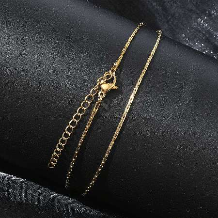 1.2MM 304 Stainless Steel Boston Link Chain Necklaces NJEW-D328-01G-02-1