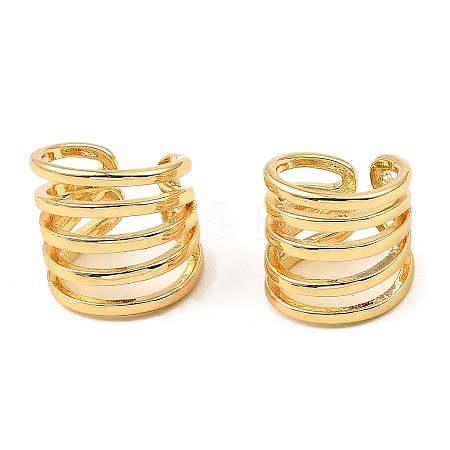 Rack Plating Brass Splite Cuff Earrings EJEW-L261-014G-1