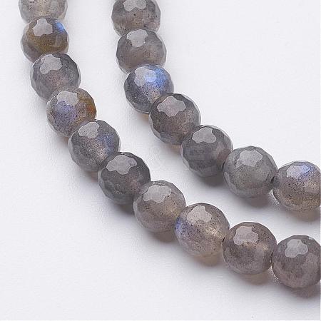 Natural Labradorite Bead Strands G-G947-05-6mm-1