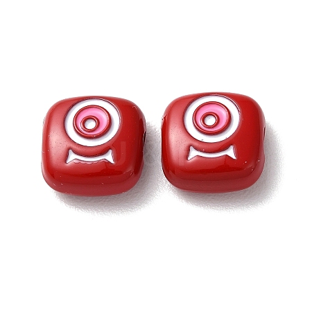 Spray Painted Alloy Enamel Beads PALLOY-M215-15D-1