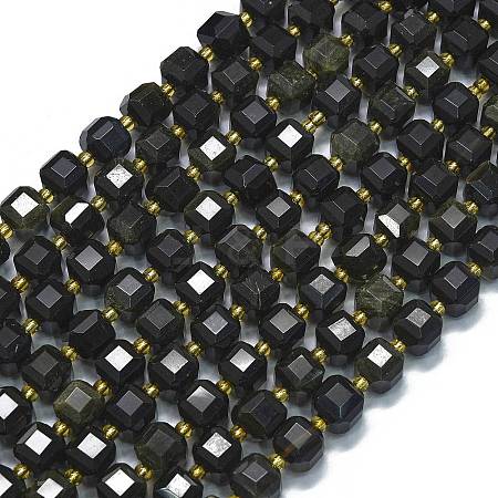 Natural Golden Obsidian Beads Strands G-K389-A46-01-1