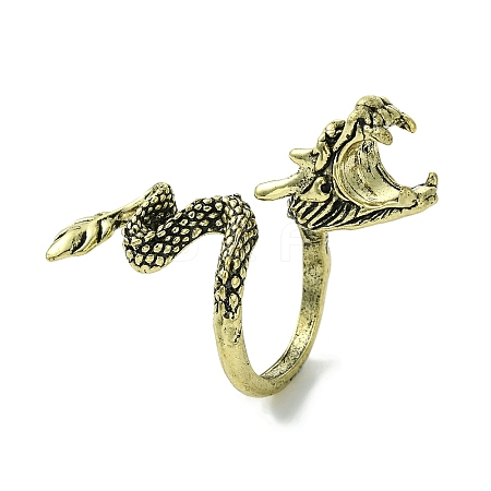 Dragon Alloy Cigarette Holder Ring RJEW-K275-24AB-1